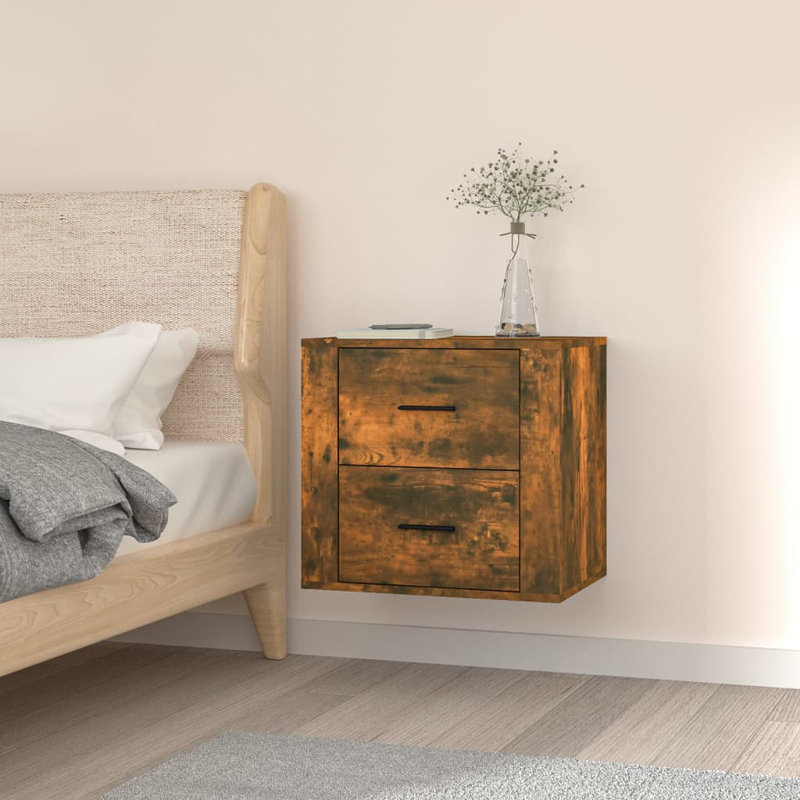 50 cm W Bedside Table, Rustic Brown
