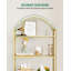 5 Tier/6 Tier Bookcase Bookshelf, Tempered Glass Bookshelves, Slim Shelving Unit for Bedroom, Bathroom, Home Office, Steel Frame -822553873