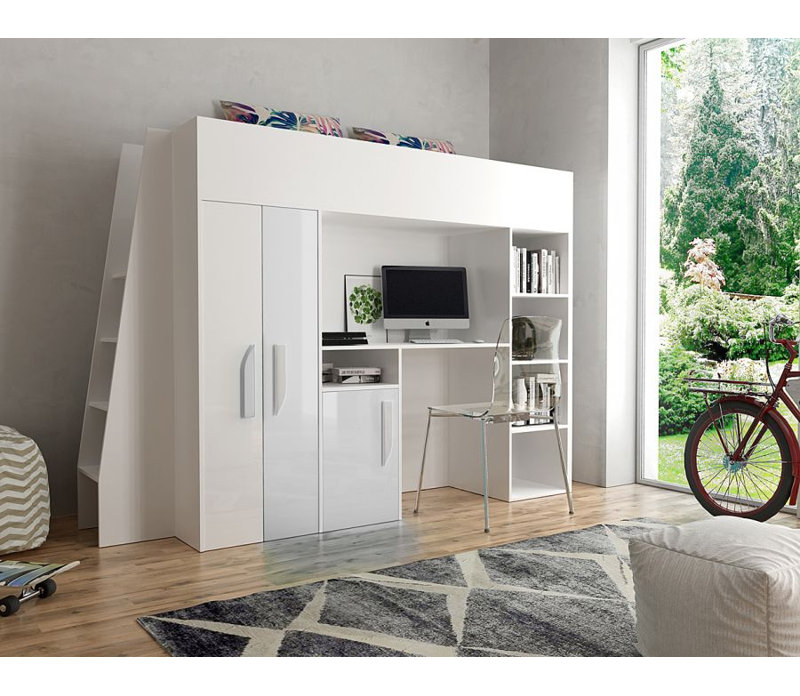 European Single (90 X 200 Cm) Loft Bed Panel, White
