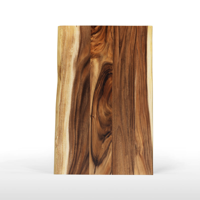 Comptoir en bois massif Saman Natural Edge, H 1,5 po x L 48 po x l 30 po, Finition naturelle - Live Edge