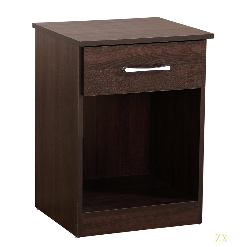 Charmante table de chevet au design épuré, Brun