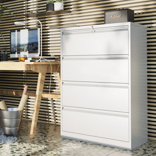 Jakaia 4-Drawer Lateral Filing Cabinet Latitude Run Color: White