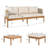 Lejon Outdoor 3-Piece Acacia Wood Rope Woven Conversation Set