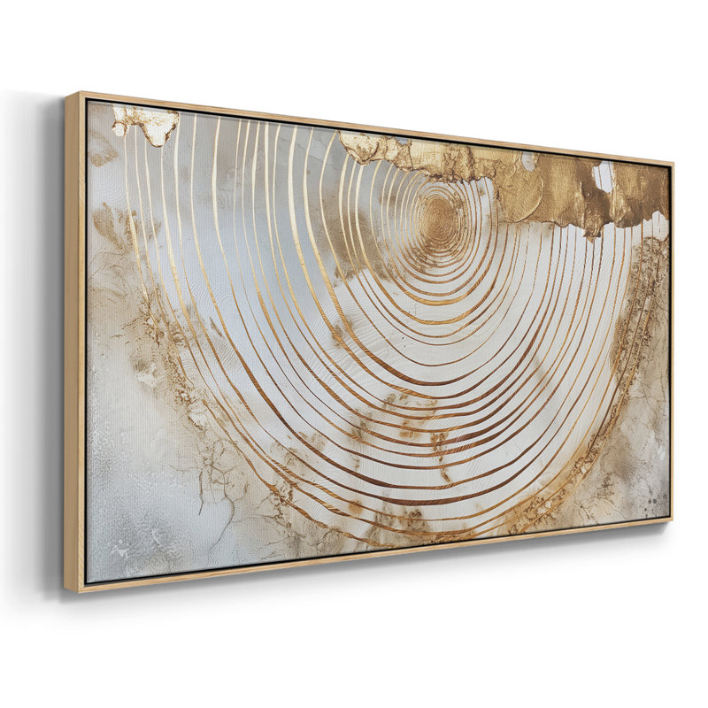 Série abstraite-CC XXVI- Toile tendue avec châssis tendue, prête à être accrochée, H 17 po x l 33 po, Naturel