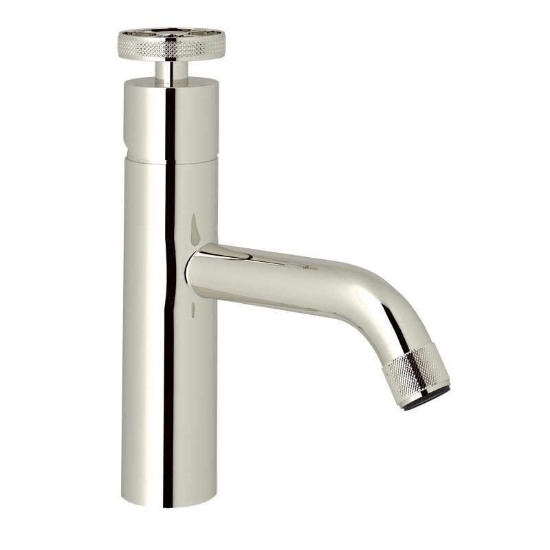 Campo Single Handle Lavatory Faucet, Polished Nickel, Wheel Handle