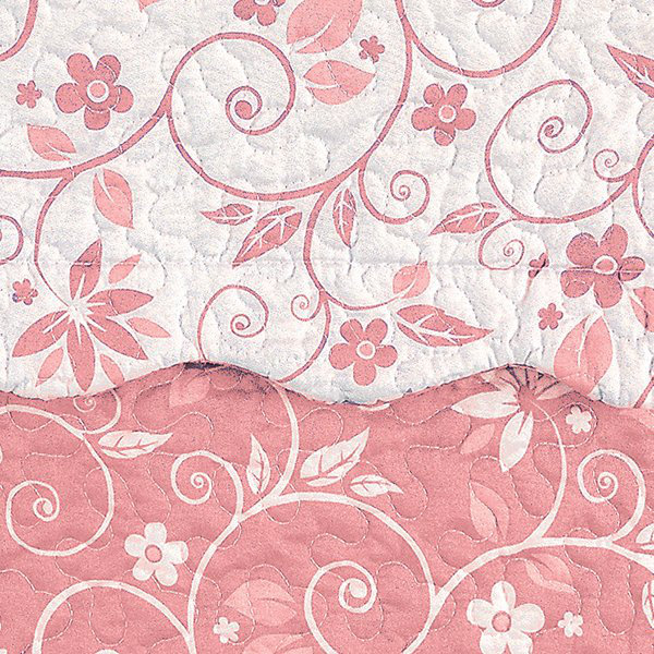 Courtepointe réversible en microfibre Floral Rose, Grand