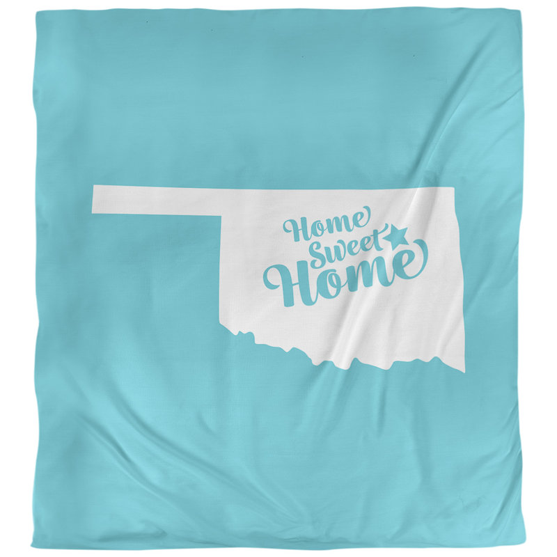 Housse de couette Sweet Home Tulsa, Housse de couette pour très grand lit, Bleu sarcelle, Microfibre