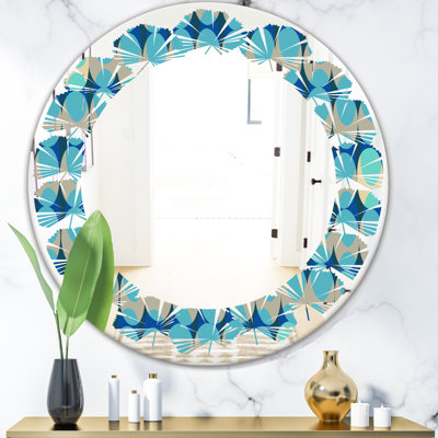 Miroir mural sans cadre d’ananas sur les feuilles tropicales