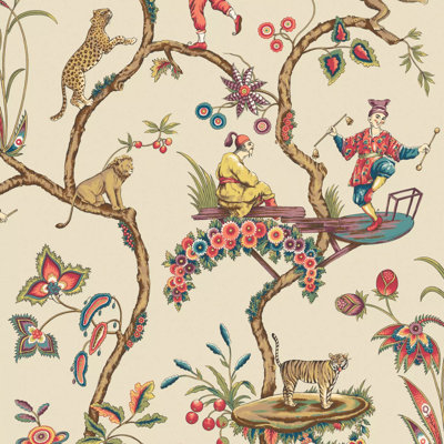 Chinoise Exotique Floral Non-Pasted Wallpaper Roll