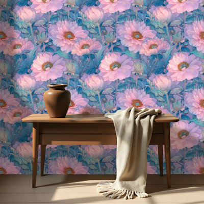 Papier auto-adhésif à peler et coller de luxe sans couture à motif floral botanique de rêve auto-adhésif et amovible 17,7 po x 118 po (45 x 300 cm)