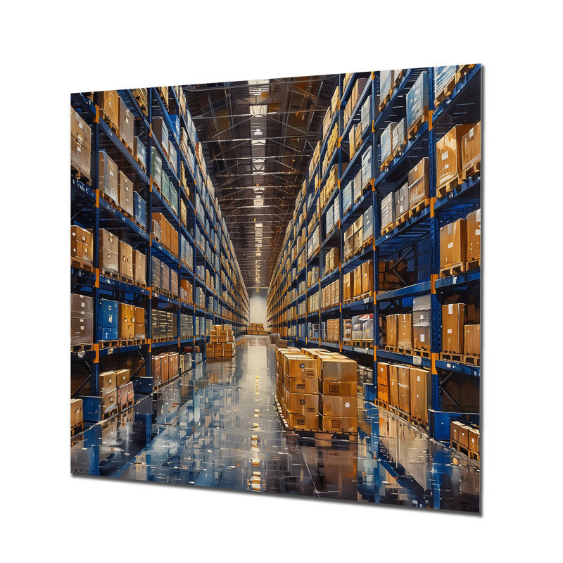 «Blue Warehouse», H 16 po x l 16 po, Sans cadre, métal