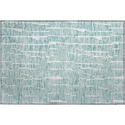Premium Machine Washable Prisco Teal Rug