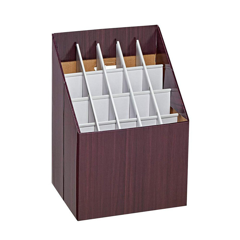 20-Slot Upright Blueprint Map Roll File Corrugated Storage Box