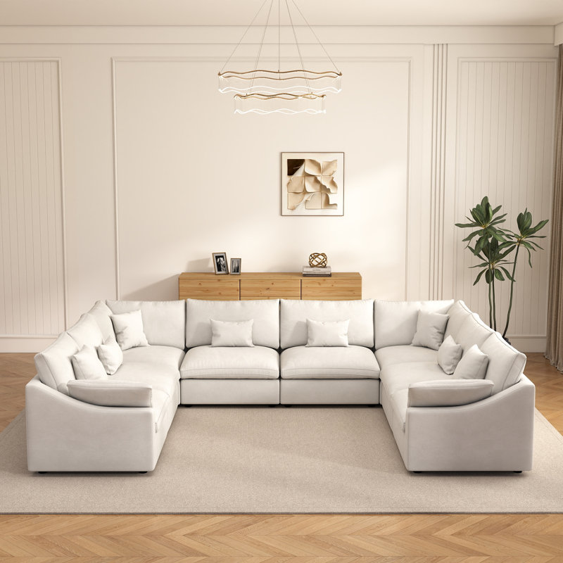Canapé modulaire Elowen, Beige Linen/Chenille