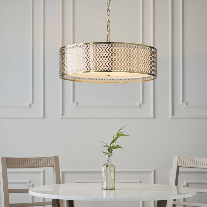 Erika 1 - Light Gold Drum Pendant