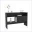 Console H 31,8 po avec 2 portes et 3 tablettes, noir moderne | Bois d'ingénierie-1023242057