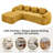 Chenille Boneless L-shaped Sectional Sofa With Curved Armrests And 4 Pillows, , Space-saving Compressed Design, Left-facing-1792597107