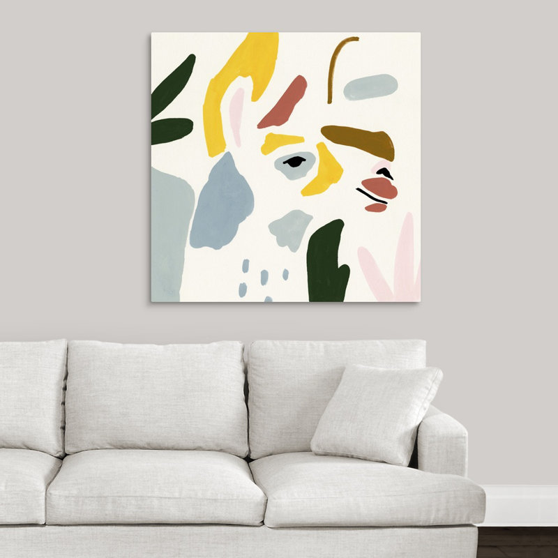 "color block llama iii" , reproduction d’art encadrée novogratz, H 12 po x l 12 po x P 1,25 po, Toile tendue