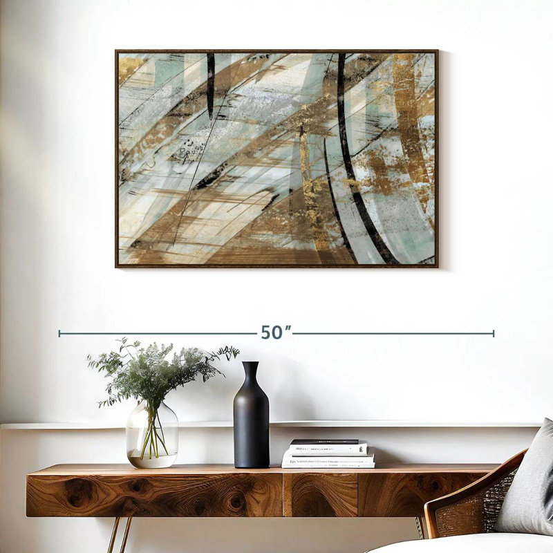 Rhythm Fiorella, 37" X 25", Floating Frame Walnut