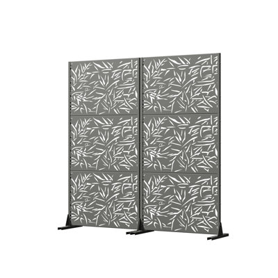 Jasper 6 ft. H x 3 ft. W Privacy Screen with Rectangular Bamboo Shadow Pattern