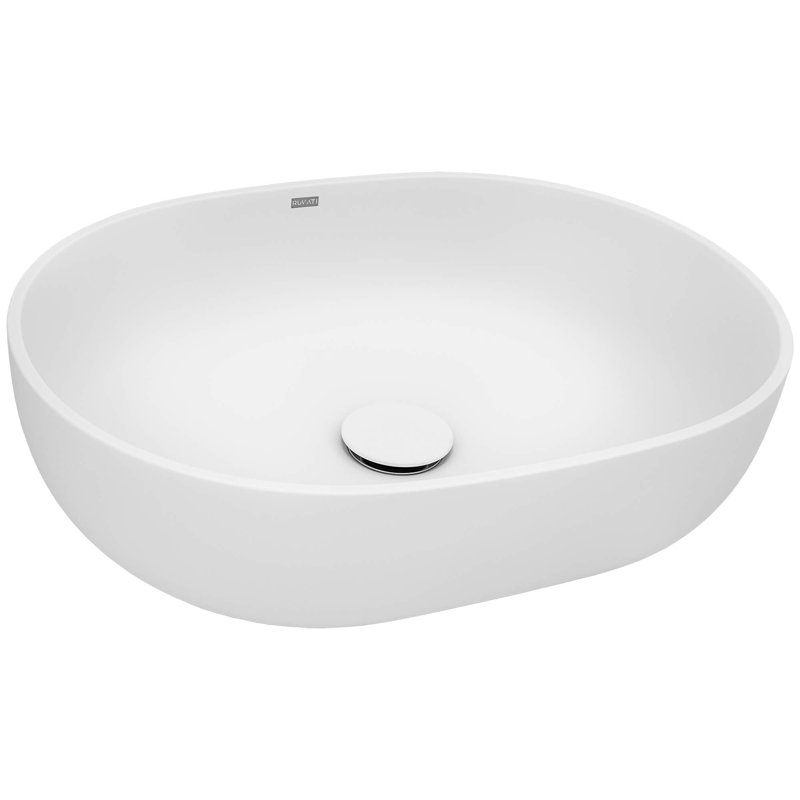 Ruvati 19-inch epiStone Solid Surface Modern Bathroom Vessel Sink, White