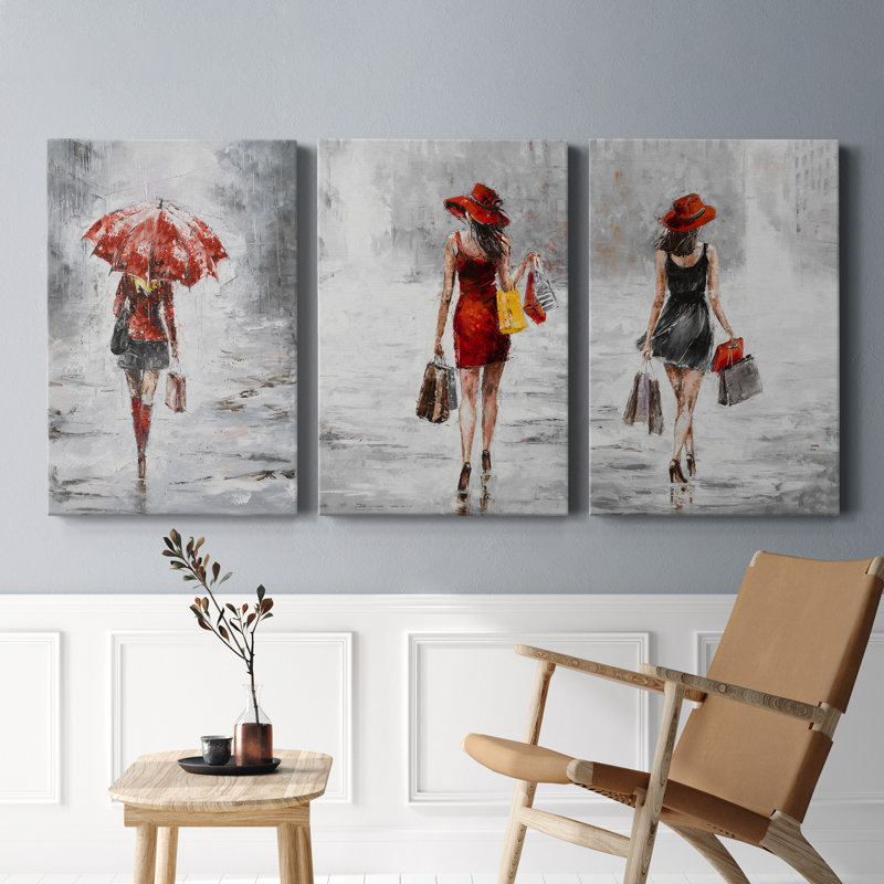 City City I - ensemble de 3 reproductions sur toiles tendues, H 36 po x l 72 po x P 1 po