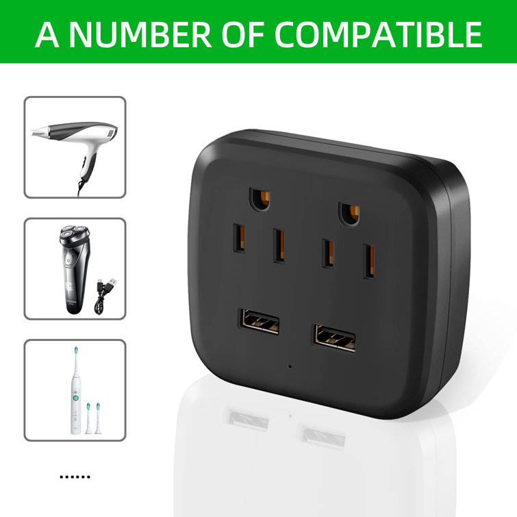 180° Swivel Outlet Extender With USB-A & USB-C – Rotating Power Strip For Behind Furniture, Space-Saving, Surge Protected - View #4