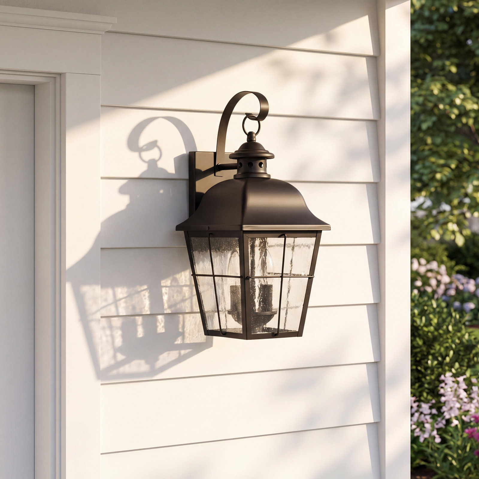 Merton Steel Wall Light, Mystic Black