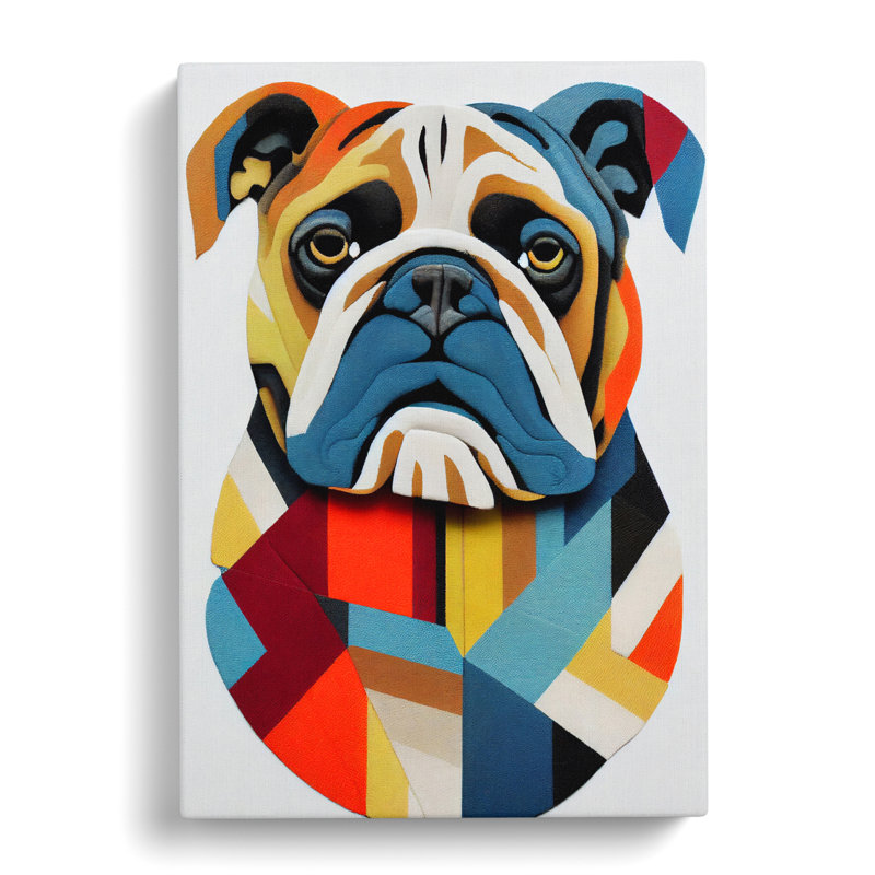 CAN-V0523-300X British Bulldog Abstract Vol.1 - Wrapped Canvas Print, 60cm H x 40cm W x 3cm D
