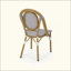 Ensemble de 2 chaises bistro d'inspiration parisienne avec structure en aluminium résistant à la rouille et osier durable-927320639