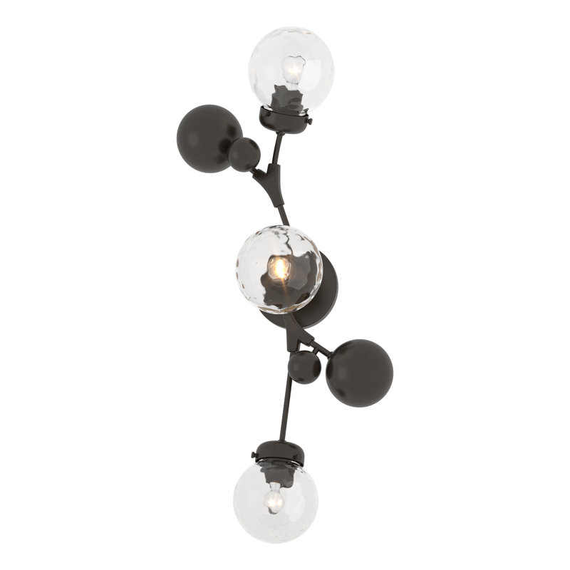 Plafonnier encastré à intensité variable 3 lumières Sprig, Verre à eau, Bronze frotté à l'huile