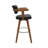 29.9" Mid‑Century Modern Swivel Upholstered Bar Stools Solid Wood Frame with Armrests (Set Of 2)-1638089953