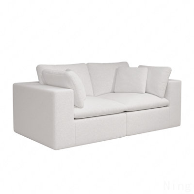 Modular Sectional Sofa Seat,Upholstered Compressed Couch For Living Room,Bedroom,Apartment,No Assembly Required,2Pc Free Combination,Plush Corduroy Fabric