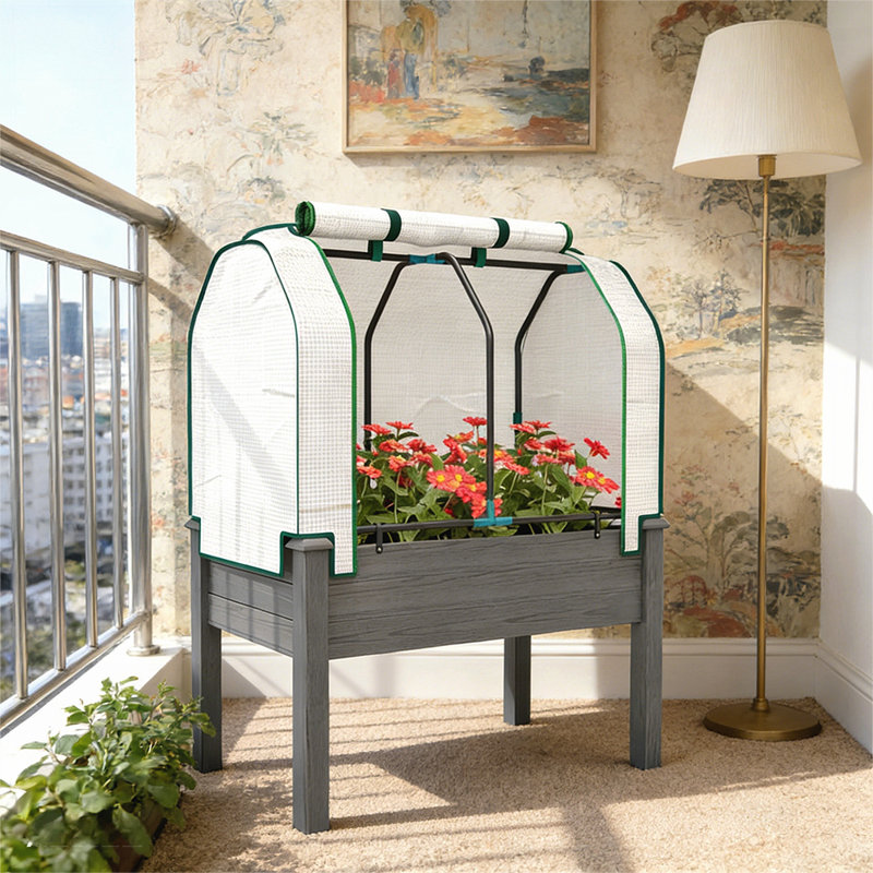 Jardinière, lit de jardin surélevé pratique, Gris foncé