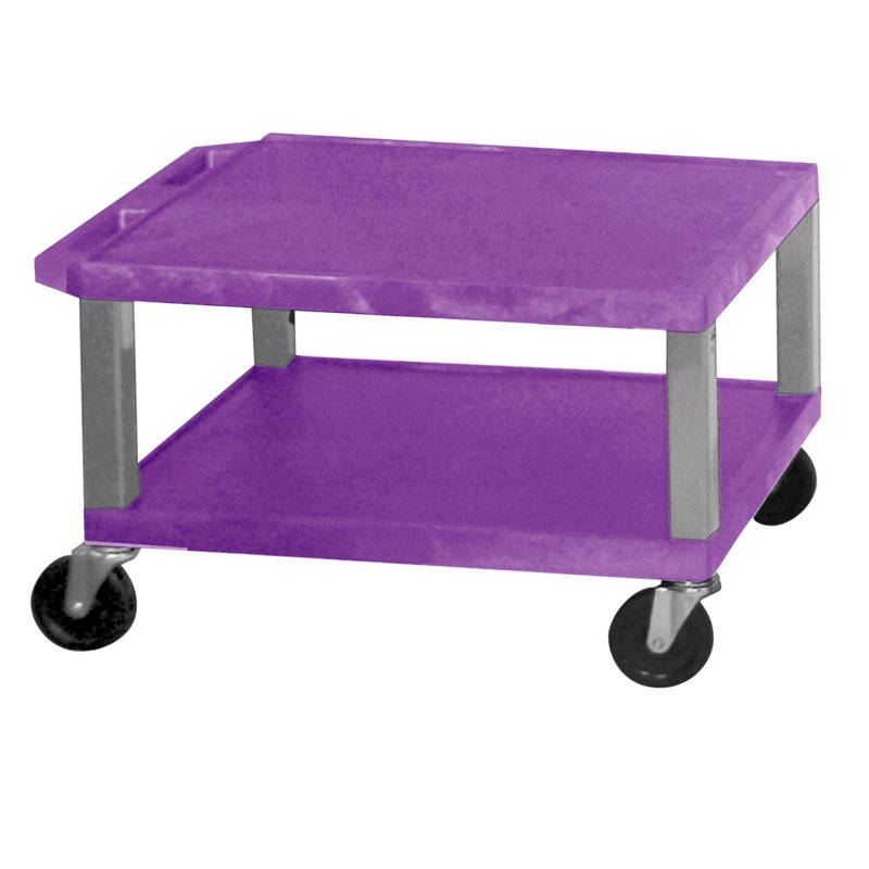 Tuffy 16'' H AV Cart with Wheels, Nickel, Purple