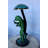 Jazzy frog perched under mushroom bronze statue -  Size: 10"L x 10"W x 28"H.