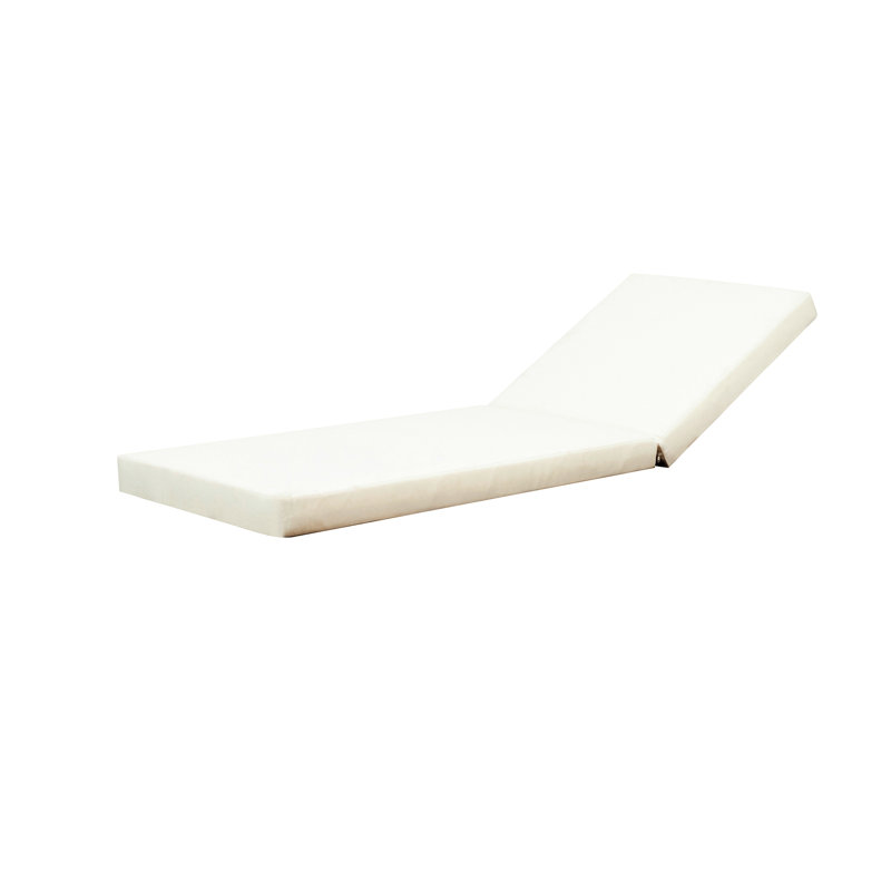 / Chaise Lounge Lumbar Resting Cushion - Water-, 27.75”w X 77.47”d 3.96”h, Cream, Foam Filled Outdoor Shoulder