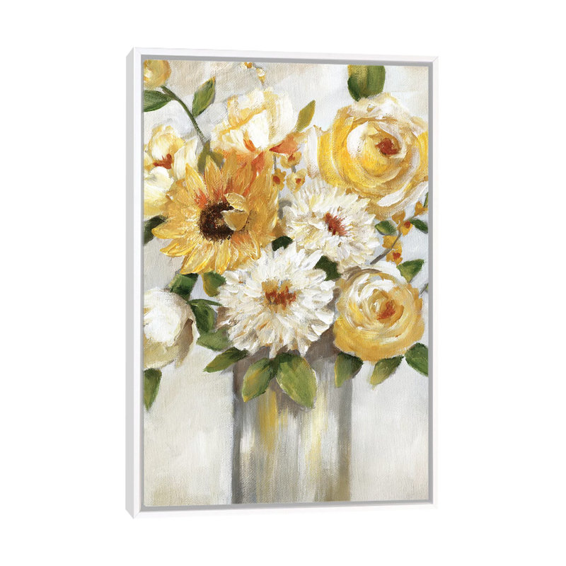 «Sunshine Bouquet» par Nan - impression, H 26 po x l 18 po x 1,5 po, Cadre blanc