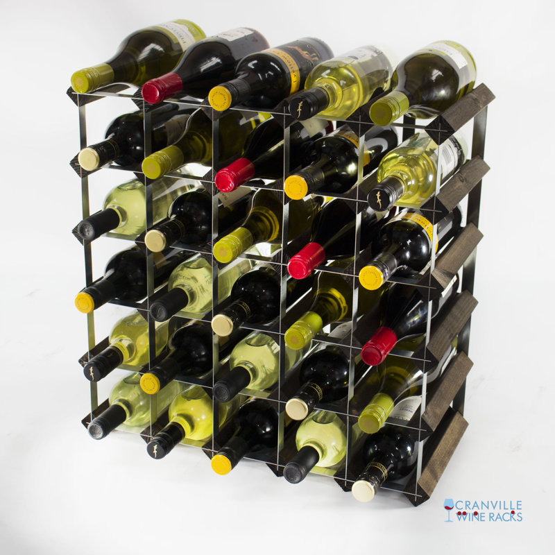 Ollerton 30 Bottle Floor Wine Bottle Rack, Dark Oak