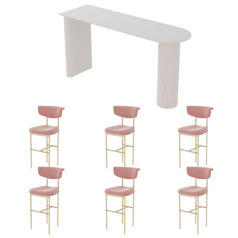 Hemby, Pink, 41.3"H x 78.7"L x 15.7"W