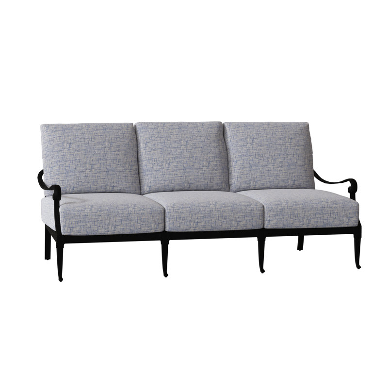 Wiltshire Outdoor 3 - Seat Patio Sofa, Denver Scarlett Sunbrella®, Textured Black