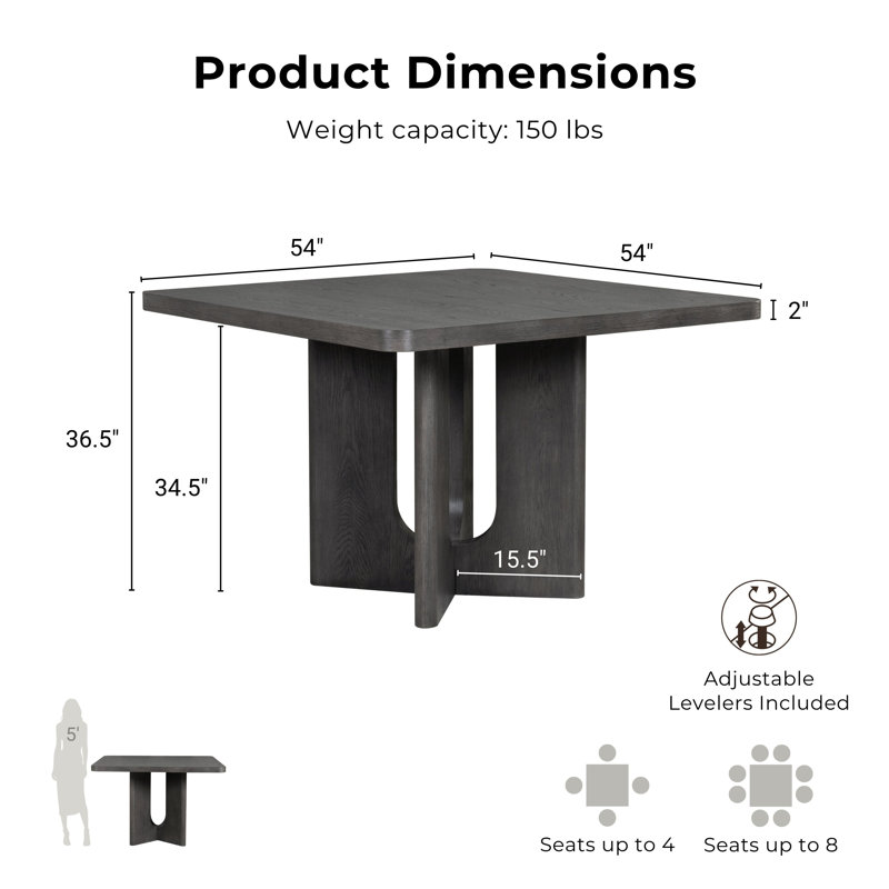 Doloros Counter Height Dining Table Set, Ash Gray, 5 Pieces: Table, 4 Chairs