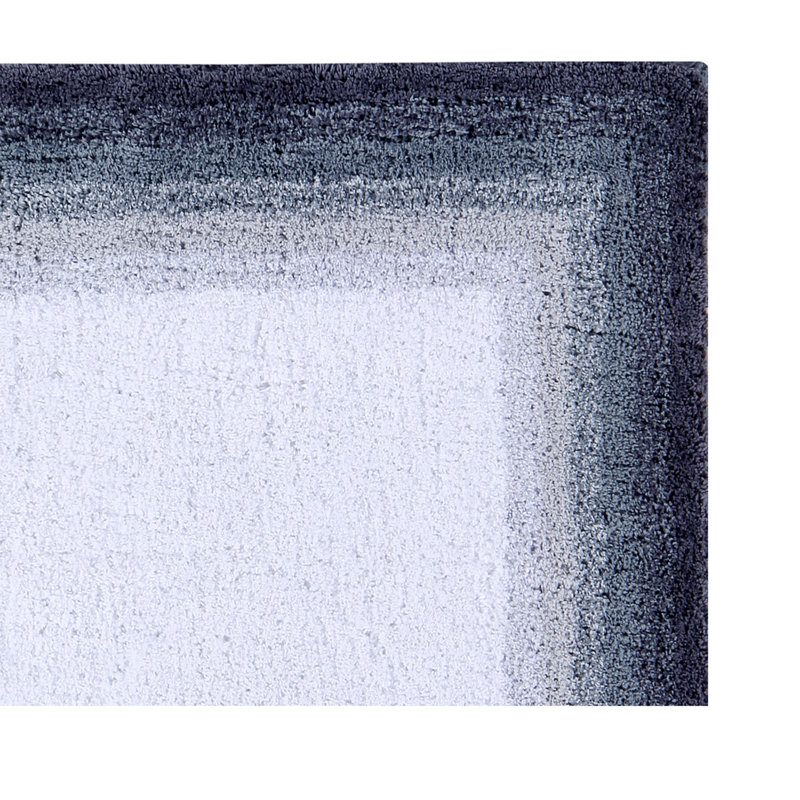 Orme 100% Cotton Tufted U-Shaped Contour Bath Rug with Non-Slip Backing, Machine Washable, Ultra Soft & Absorbent Toilet Mat for Bathroom, Fits Around Toilet Base, 20" x 20", Gray