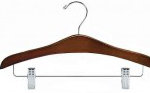 Cintre de costume plat en bois avec pince pour jupe / pantalon
