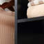 Mucklen Double Open Wardrobe on Wheels, 3 Storage Shelves, Black