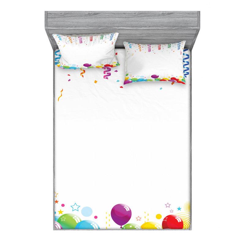 Microfiber Fitted Sheet, Queen Fitted Sheet with 2 Pillowcases