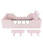 Lit plateforme tapissier simple avec coussin en lapin, lit tapissier pour enfants avec rails latéraux amovibles, rose-129414493