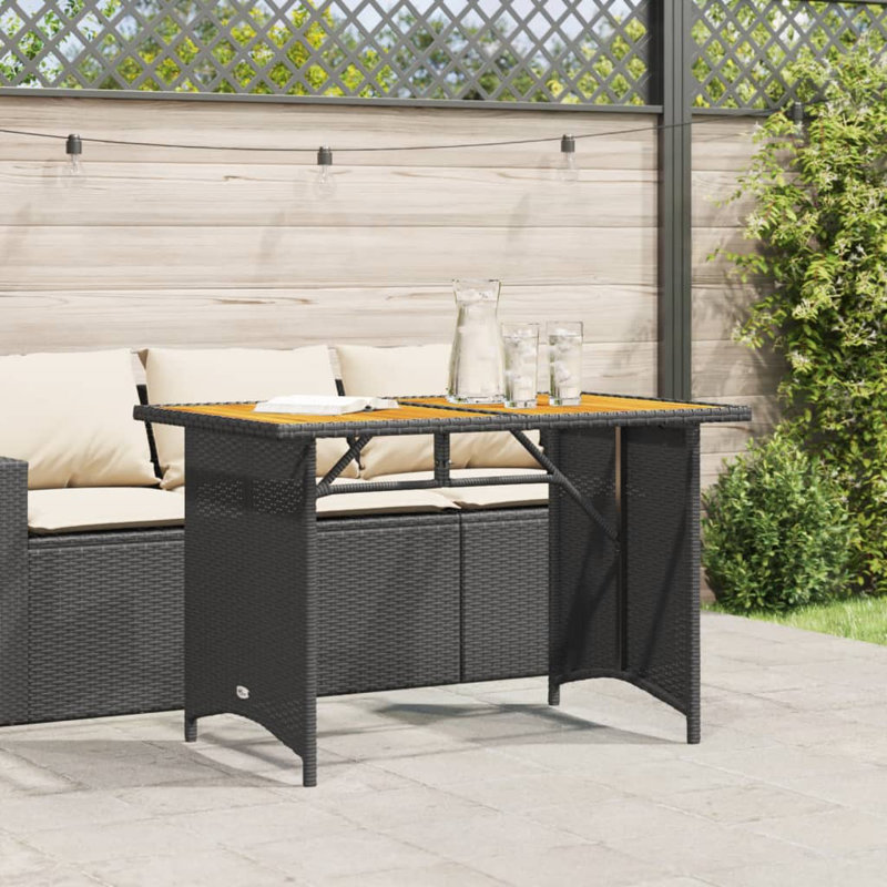 Rectangular Outdoor Dining Table , 110cm cm W 68cm cm D, Black