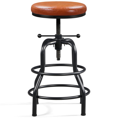 Upholstered Counter Stool with Metal Frame