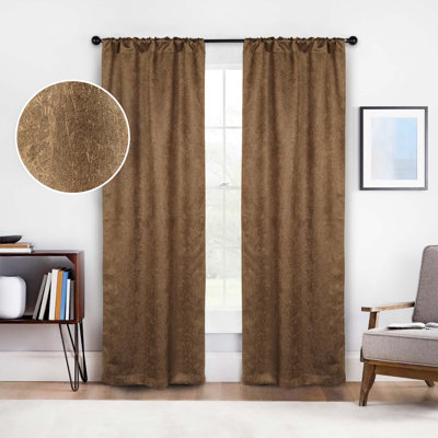 Paire de rideaux obscurcissant filtrant la lumière et thermique en polyester texturé Kinlaw
